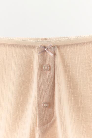 SHORT POINTELLE NŒUD BOUTONS - Rose pâle de Zara - Image 4