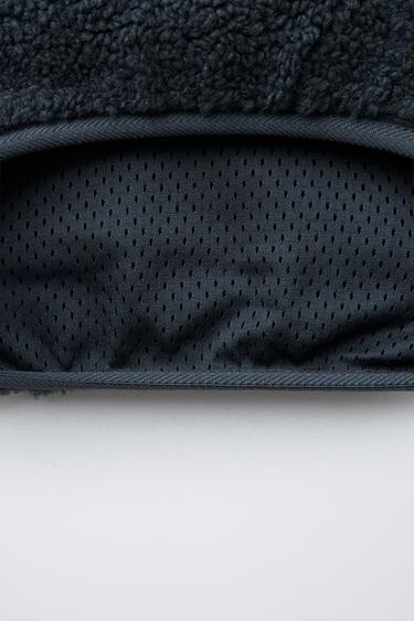 RUBBERISED FAUX SHEARLING LOGO SWEATER - Blue by Zara - Image 3