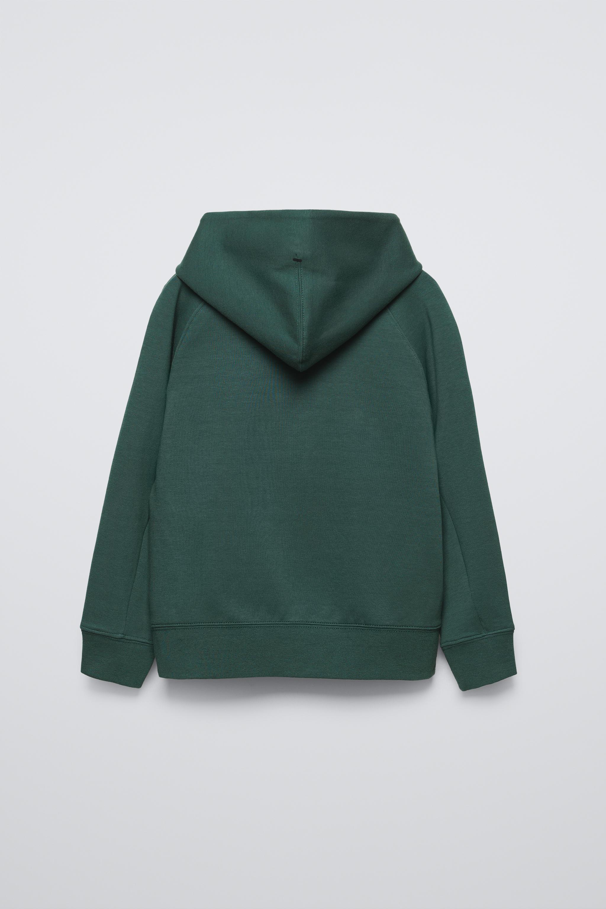 Zara green sweatshirt sale