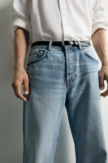 CEINTURE CINTRÉE EN CUIR - Noir de Zara - Image 1