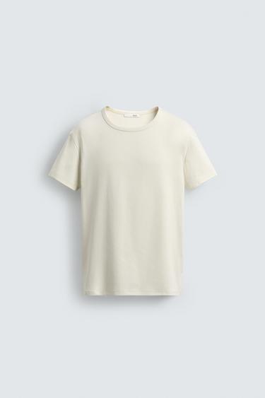 SLIM FIT FUTBOLKA - Ekryu/sargʻish Zara tomonidan