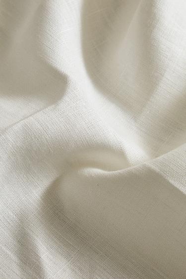 SET OF LINEN NAPKINS WITH FLORAL EMBROIDERY AND HEMSTITCHING (SET OF 2) - Ecru by Zara - Image 3