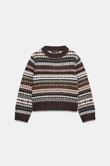 PULL EN MAILLE JACQUARD - Multicolore de Zara - Image 5