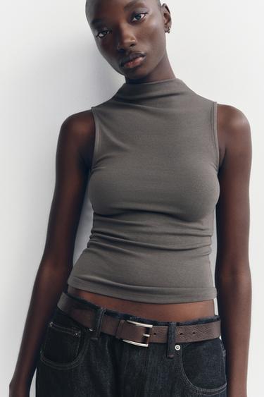 TOP BAUMWOLLE MODAL - Bleigrau von Zara - Bild 0