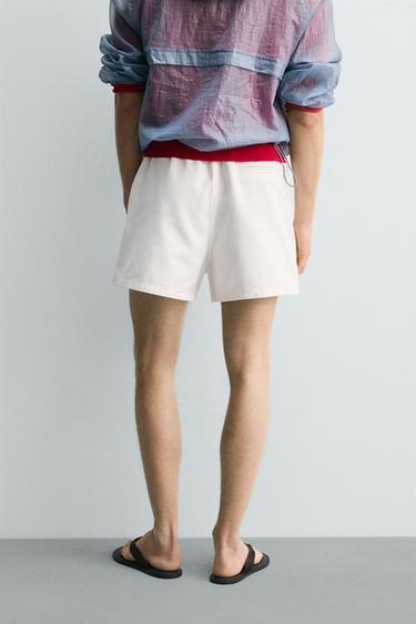 TEXTURED RELAXED FIT BERMUDA SHORTS - White by Zara - Image 2