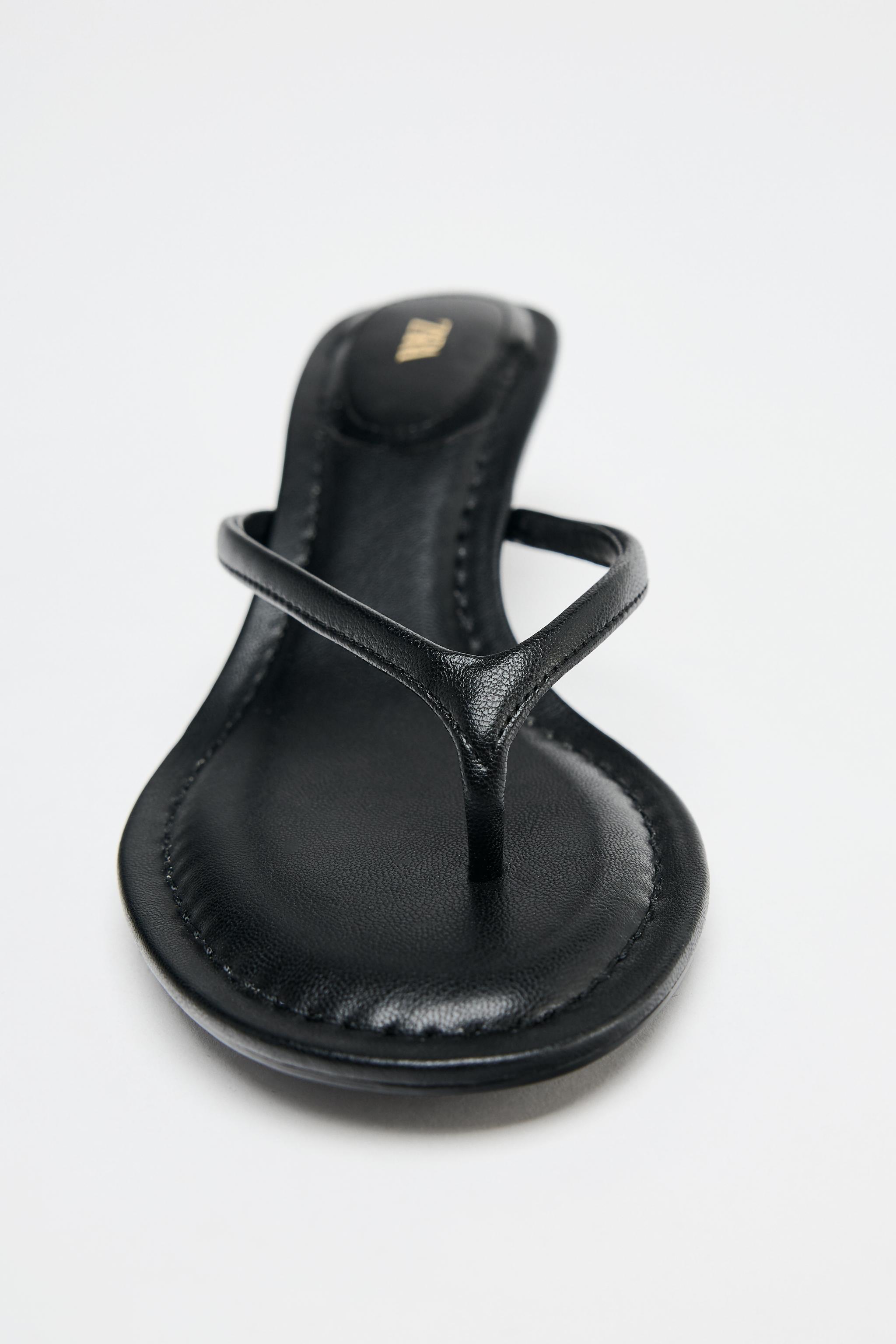 KITTEN-HEEL SANDALS Black ZARA India