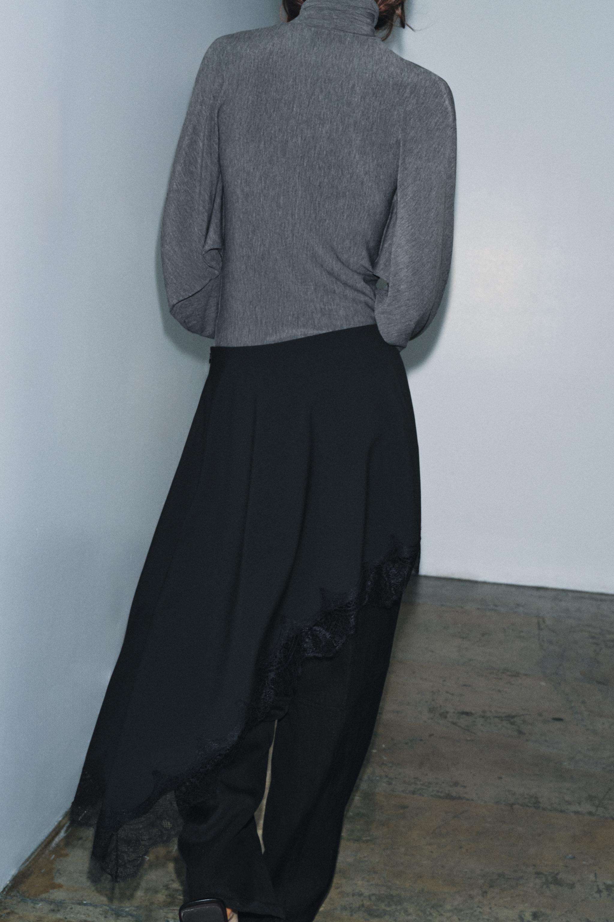 ASYMMETRIC LACE SKIRT ZW COLLECTION