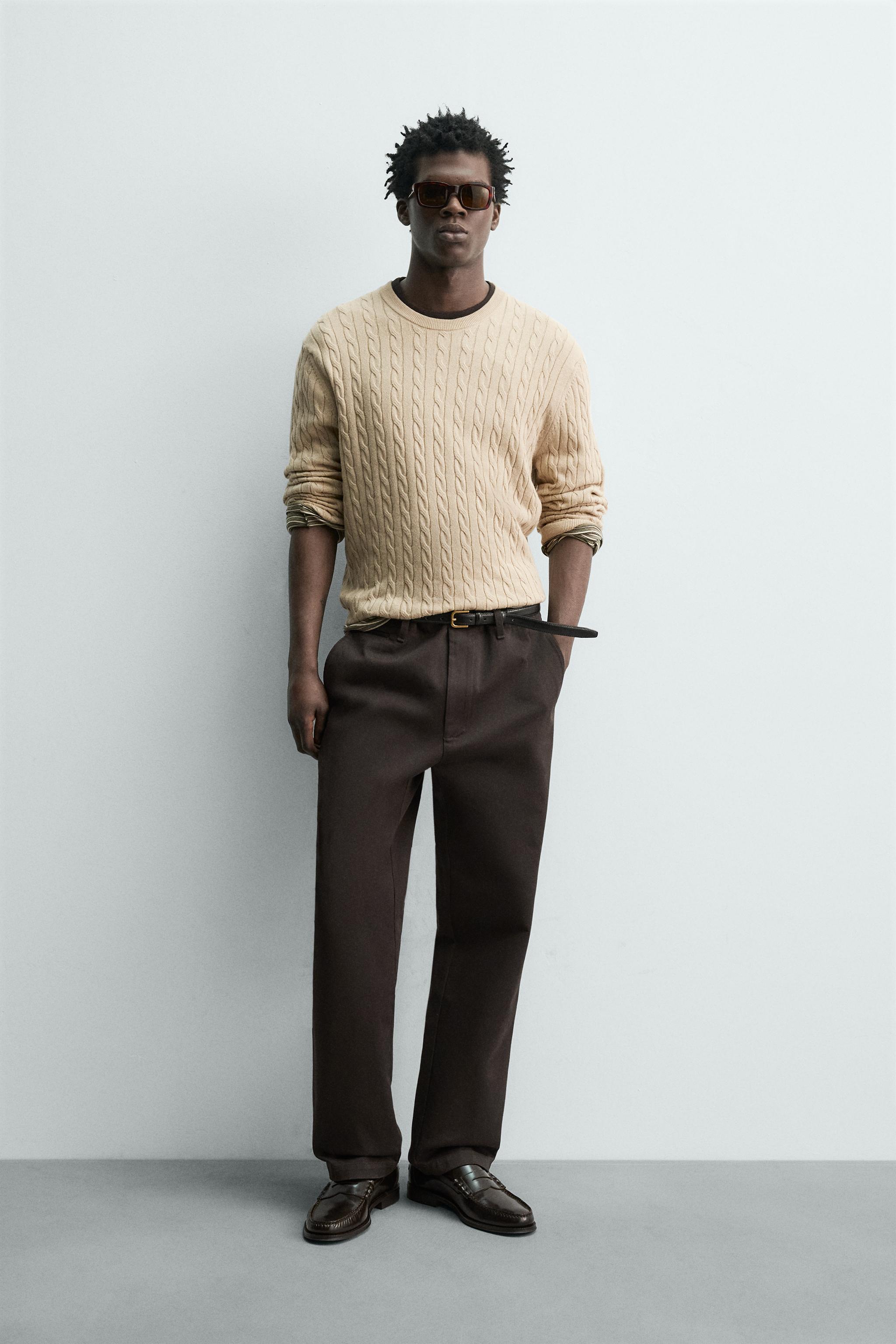 CABLE KNIT COTTON BLEND JUMPER