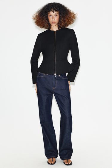CAZADORA PEPLUM SOFT - Negro de Zara - Imagen 0
