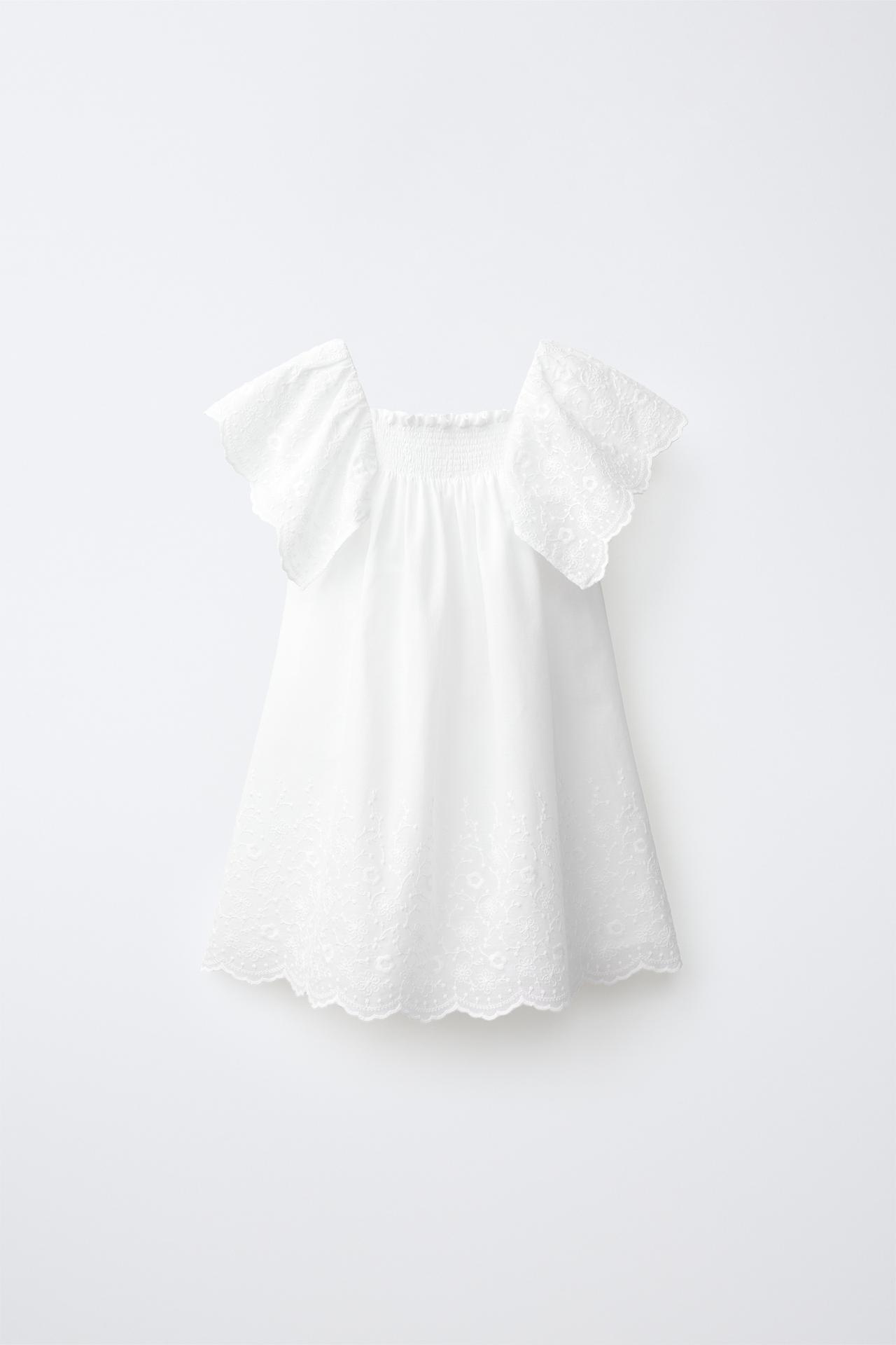 EMBROIDERED DRESS — White