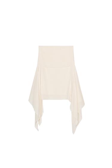 ASYMMETRIC FLOWING SKIRT - Ecru by Zara