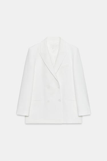OVERSIZED DOUBLE-BREASTED BLAZER - Oyster-white by Zara