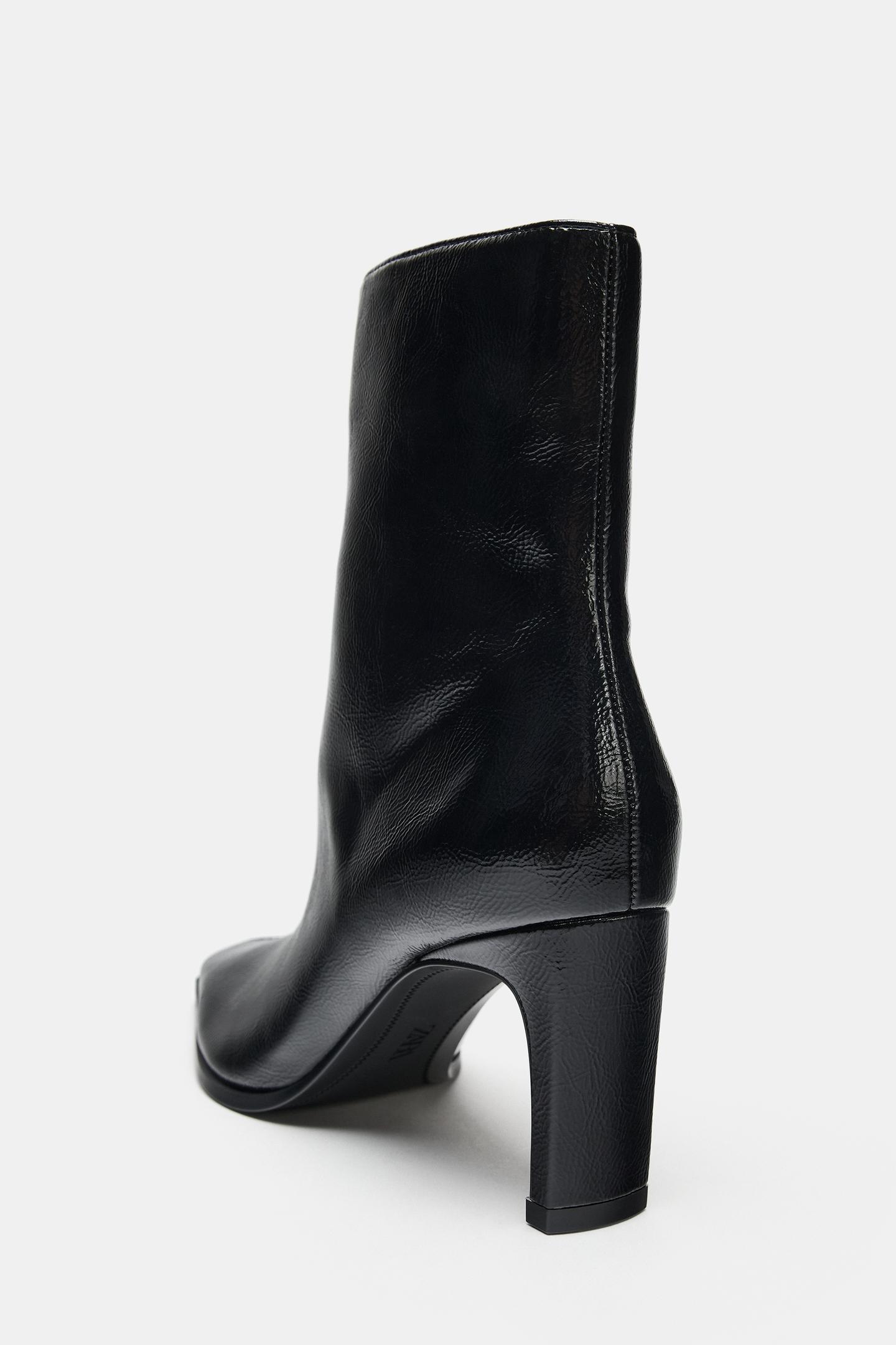 Женские ботинки Zara Pointed Heeled Ankle, цвет: Чёрный — фото 6
