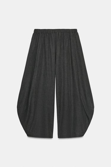VOLUME FLOWY TROUSERS WITH WOOL ZW COLLECTION - Dark grey by Zara - Image 6