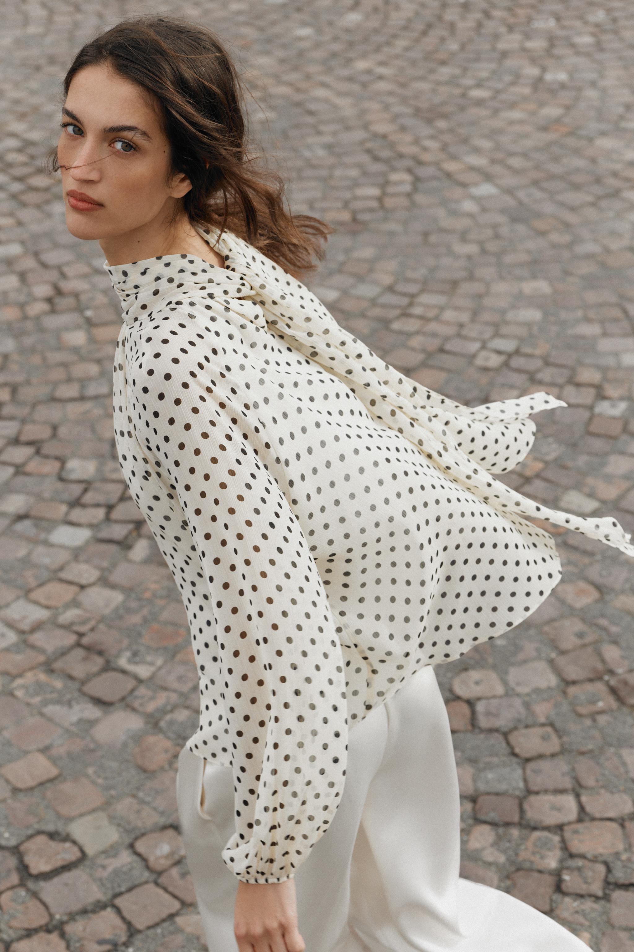 POLKA DOT BLOUSE WITH BOW
