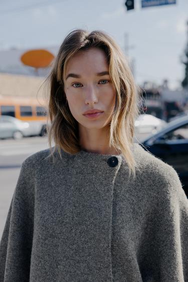 CARDIGAN WITH SLEEVE OPENING - Light grey by Zara - Image 2