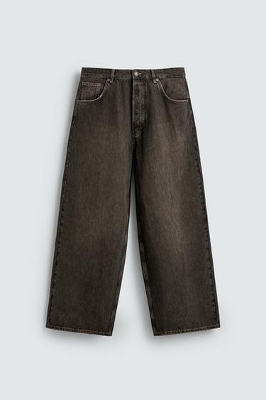 BAGGY FIT JEANS - Brown by Zara