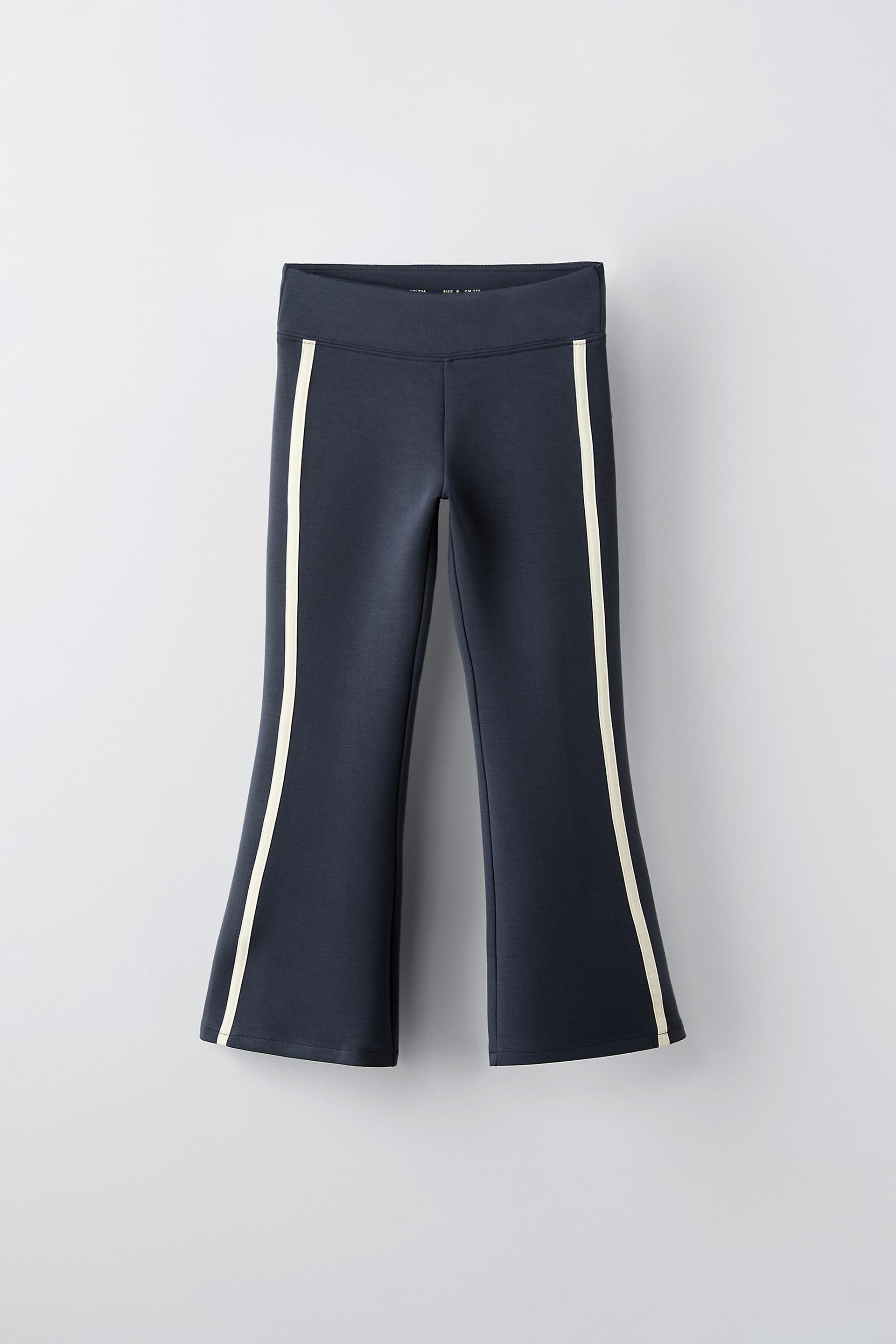 FLARED TROUSERS WITH STRIPES Navy blue ZARA Cambodia