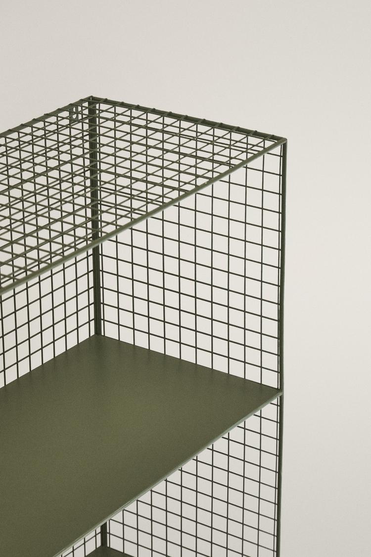 METAL MESH SHELVING UNIT — Green