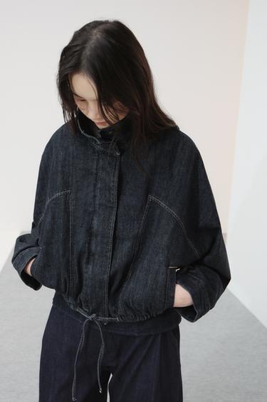 TRF BATWING SLEEVE DENIM JACKET - Dark indigo by Zara