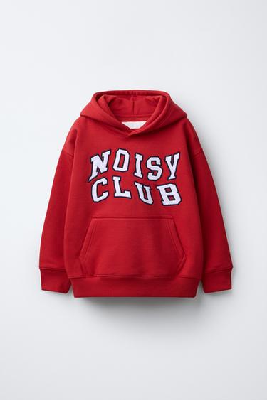 MOLETOM VARSITY COM CAPUZ - Vermelho da Zara