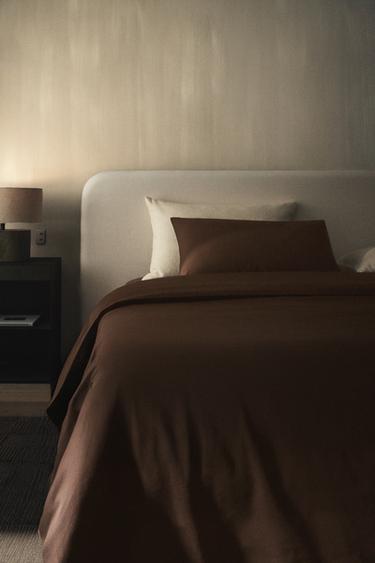 PERCALE DUVET COVER (200 THREAD COUNT) - Chocolate by Zara