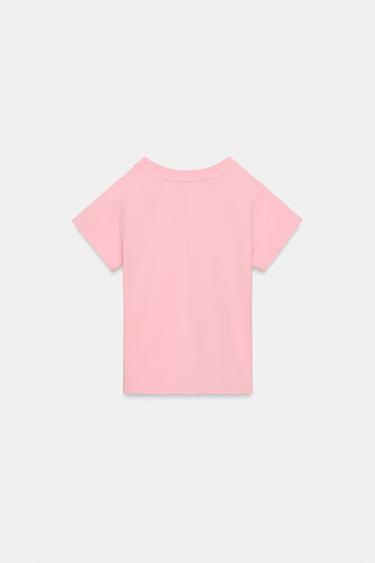 FADED-EFFECT T-SHIRT WITH STUDS - Pink by Zara - Image 1