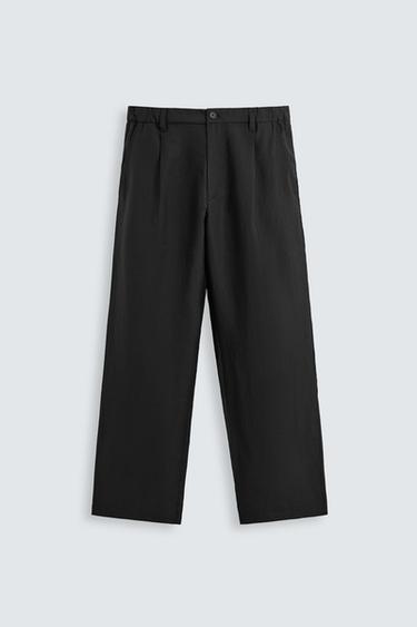 RELAXED FIT FLOWING TROUSERS - Black by Zara