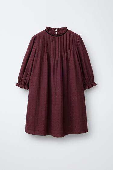 PLUMETIS-KLEID MIT GLITZER - Burgundrot von Zara - Bild 0