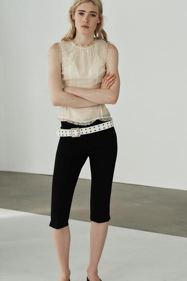 CHEMISE EN DENTELLE AVEC BOUTONS REVÊTUS - Crème de Zara - Image 3