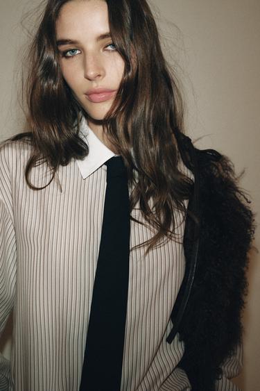 Zara TEXTURED TIE - Black - Image 0