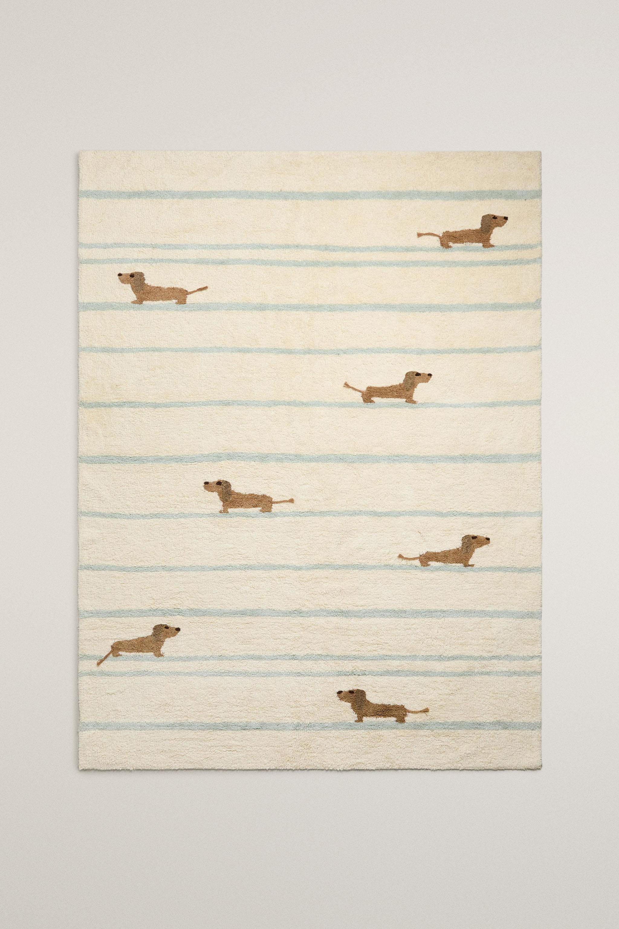 KIDS' COTTON DOG AREA RUG