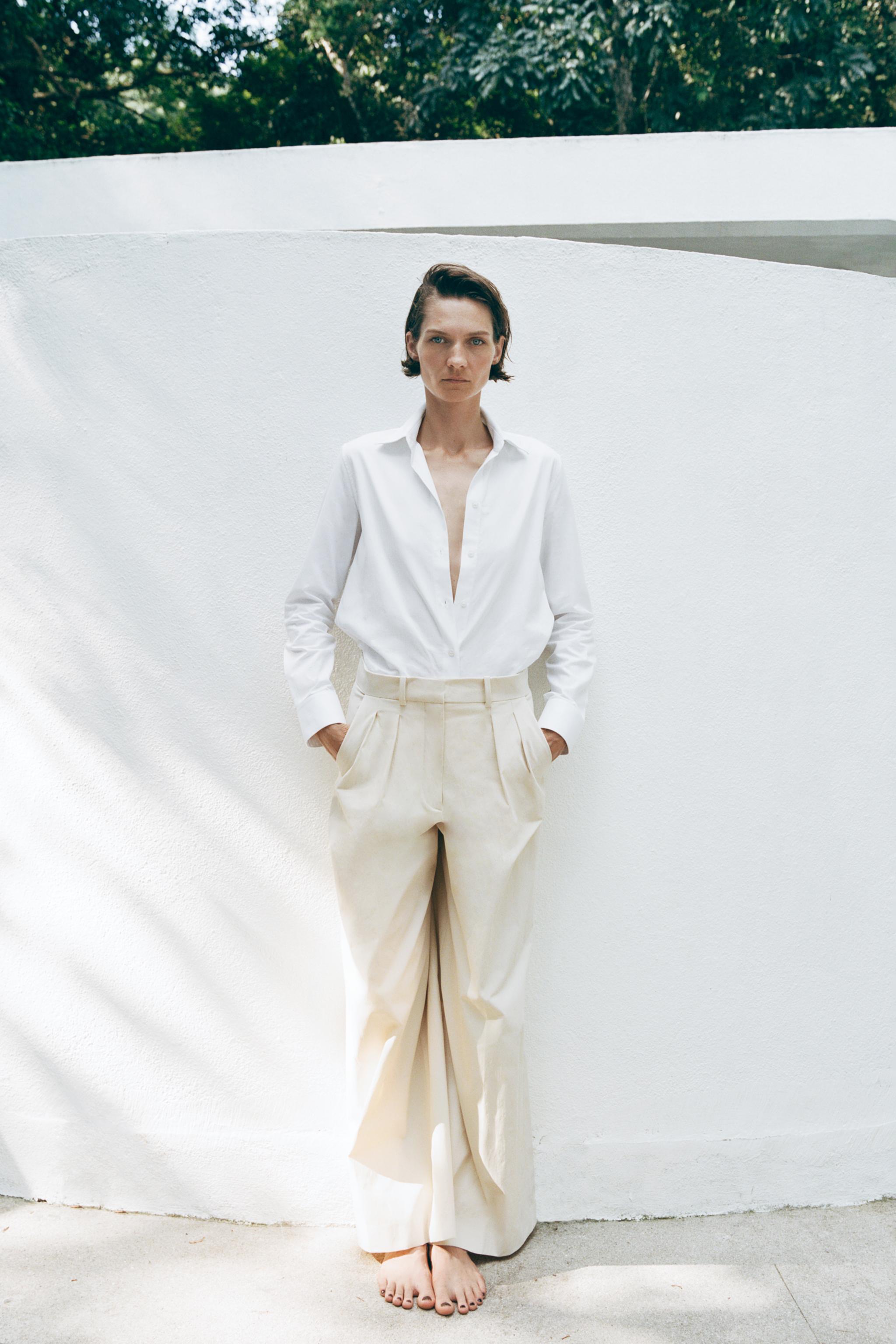 ZARA ZW COLLECTION ダーツパンツ 2387/336 ZW COLLECTION DARTED TROUSERS - Light tan | ZARA Australia