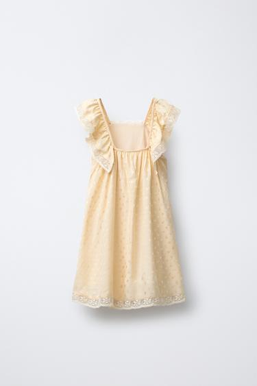 FLOWING JACQUARD BIB DRESS - Vanilla by Zara - Image 1