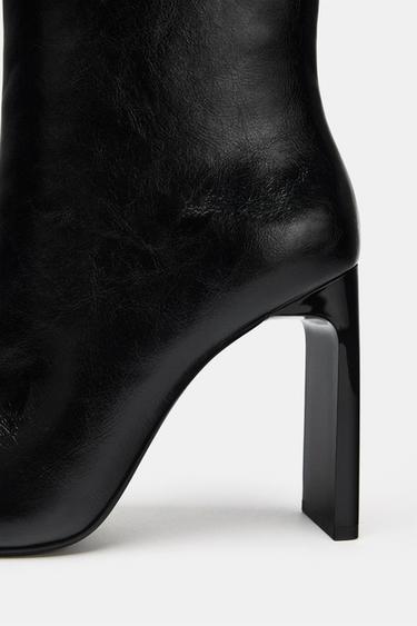 POINTED TOE HEELED BOOTS - Black by Zara - Image 6