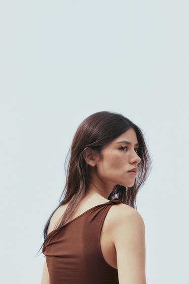 TWISTED STRAP TOP - Chocolate by Zara - Image 4
