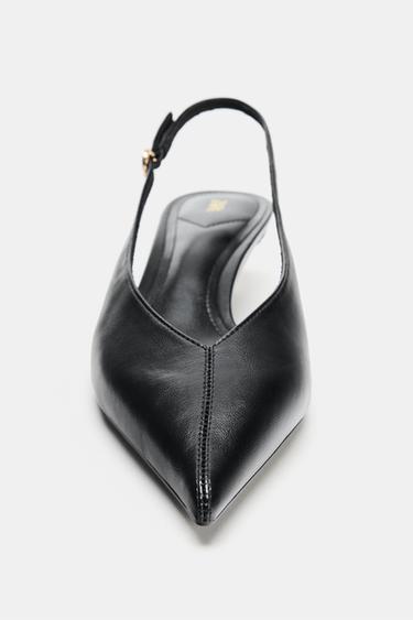 CHAUSSURES À TALONS KITTEN HEEL OUVERTES À L'ARRIÈRE - Noir de Zara - Image 4