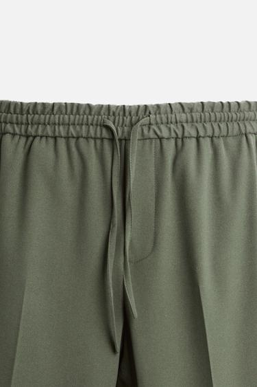 PANTALON CONFORT À TAILLE JOGGING - Kaki foncé de Zara - Image 6