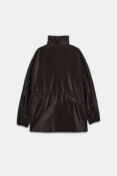 VESTE COL MONTANT TAILLE AJUSTABLE - Marron de Zara - Image 9