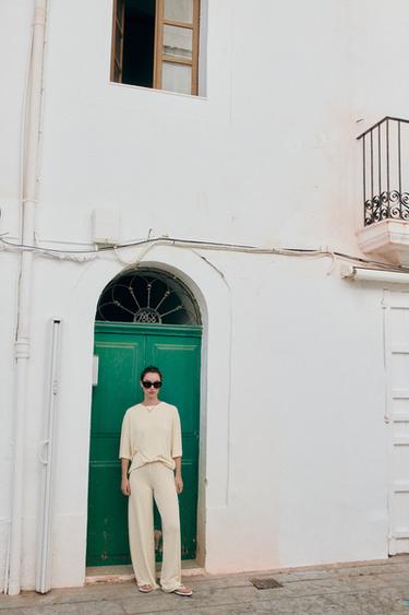 FLOWING PALAZZO TROUSERS - Butter by Zara