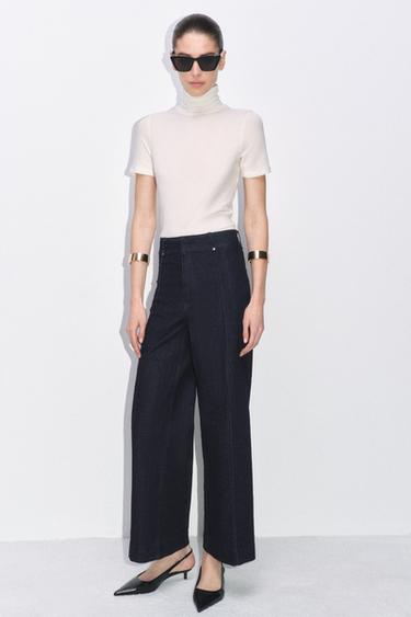 JEANS ZW COLLECTION TAILORED WIDE LEG TIRO ALTO - Azul de Zara