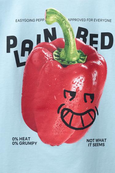 PEPPER PRINT T-SHIRT - Blue/White by Zara - Image 3