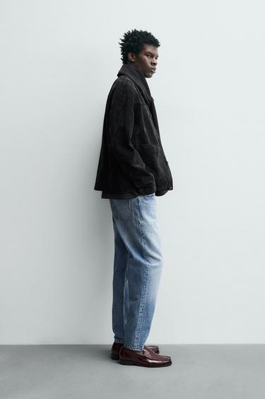 SUEDE LEATHER JACKET - Anthracite Grey by Zara - Image 3