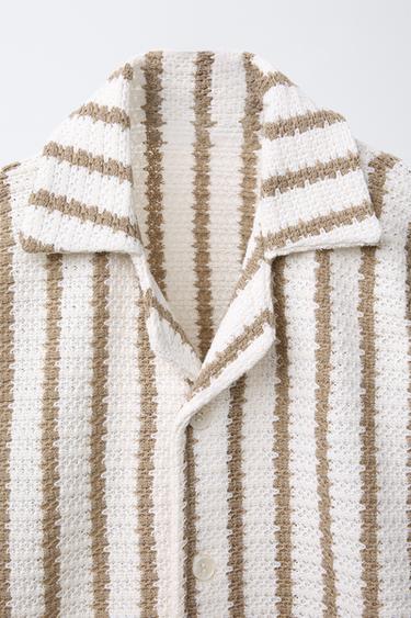 CHEMISE STRUCTURÉE À RAYURES - Écru / Beige de Zara - Image 2