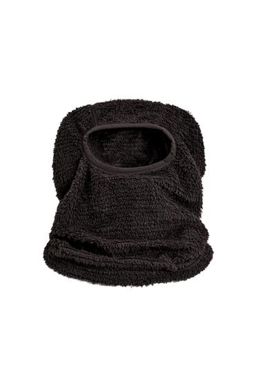 FAUX FUR TEXTURED FLEECE SKI BALACLAVA - Dark brown by Zara