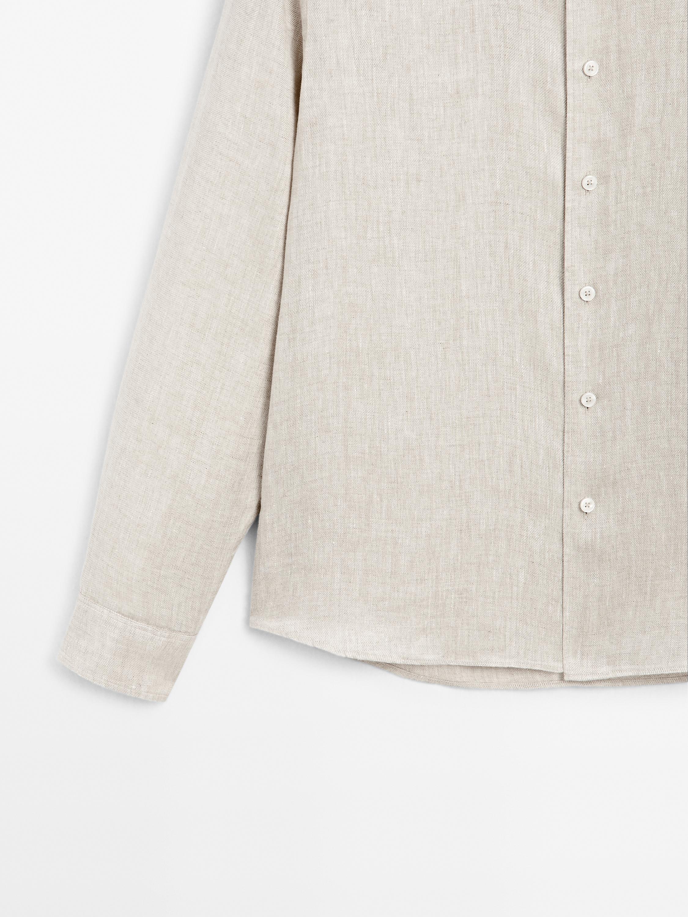 Faded linen regular fit shirt