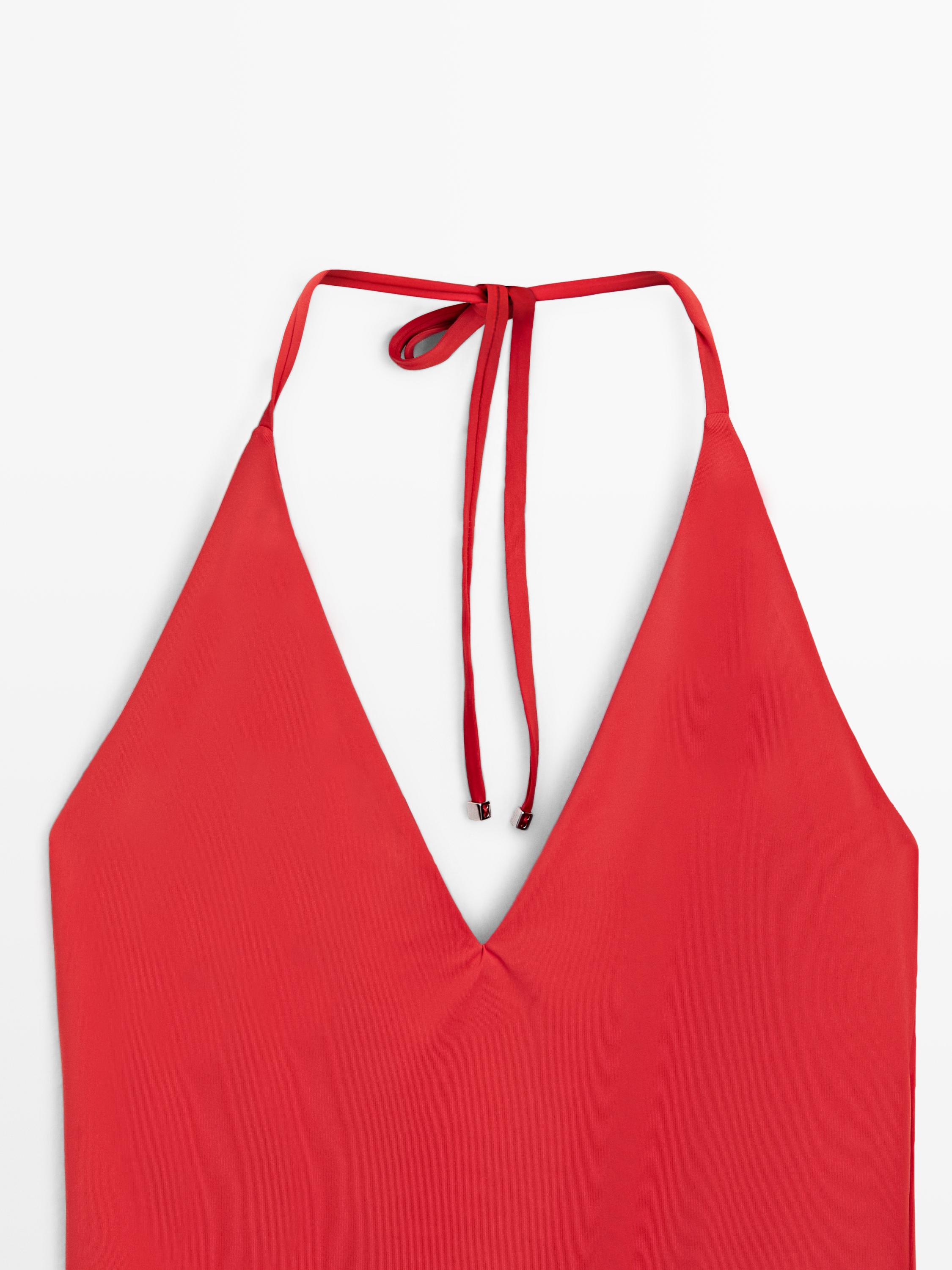 Maillot de bain col en v encolure américaine