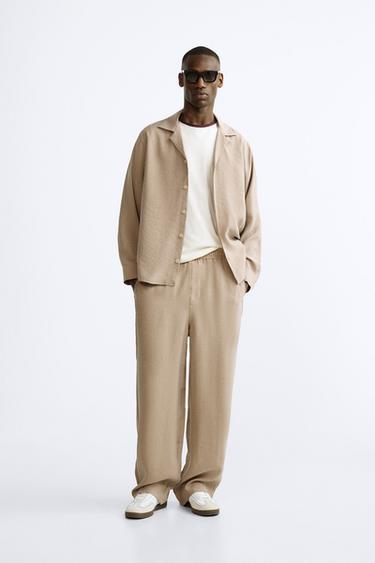 PANTALON MÉLANGE MODAL - Marron clair de Zara - Image 0