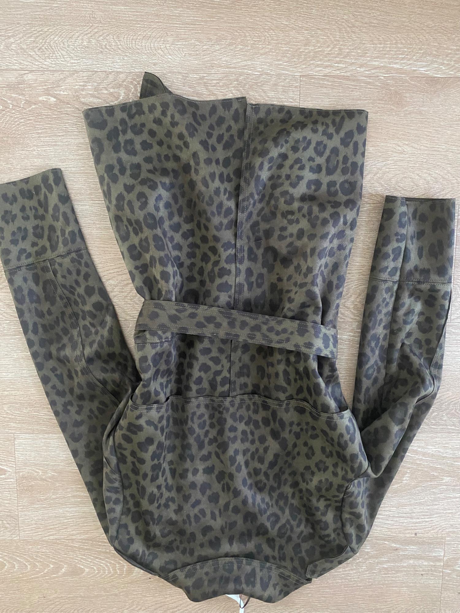 FAUX SUEDE ANIMAL PRINT CROPPED TRENCH