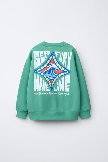 SWEAT IMPRIMÉ SURF - Vert de Zara - Image 1